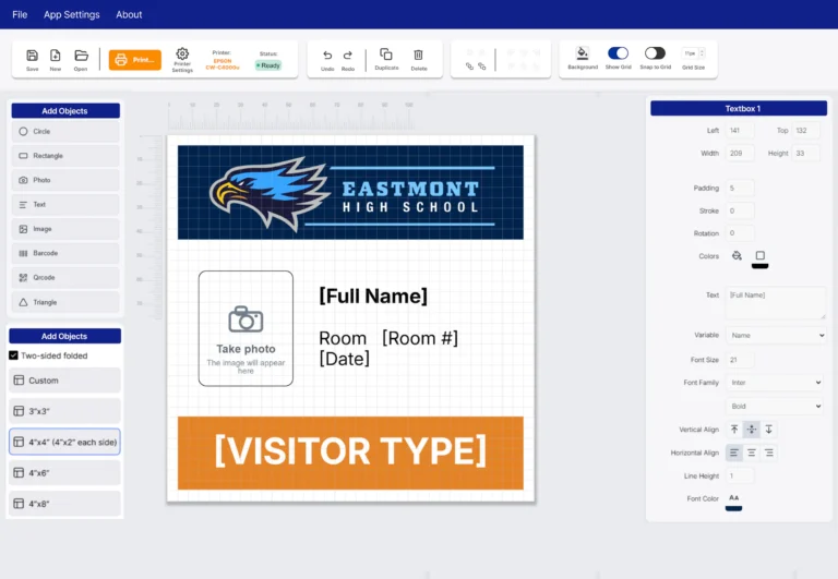 Label Boost Designer editor screen